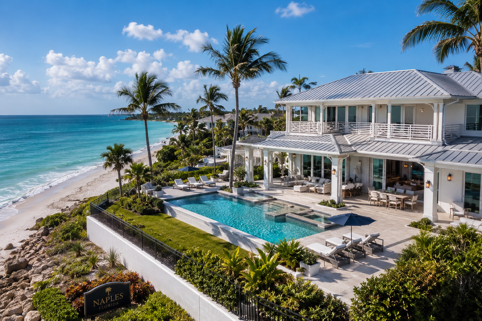 Luxury coastal vacation rental with pool and ocean view